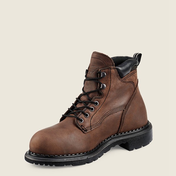 Red Wing Mens Supersole® - 6-inch Waterproof Toe Metguard - Safety Boots Brown/Black - 0867NLZTG